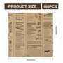 Hisdricus 100 Papier Sulfurisé - Papier Cuisson 25x25 cm - Emballage Alimentaire - Papier Journal Alimentaire - Papier pour Emba