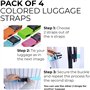Snarflun 4 Sangle Valise Voyage, Sangles à Bagage avec 4 Etiquette Valise Avion, Sangle pour Valise Réglables Couleurs DifféRent
