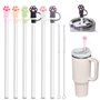6 Pièces Pailles Tritan de Rechange + 6 Pièces Bouchon de Paille pour Stanley Adventure Quencher