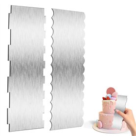 2 Pièces Grattoir à Gâteau en Acier Inoxydable