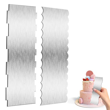 2 Pièces Grattoir à Gâteau en Acier Inoxydable