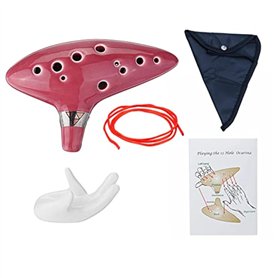 Alnicov Ocarina Alto Do 12 trous avec guide de démarrage et sac de protection
