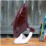 Alnicov Ocarina Alto Do 12 trous avec guide de démarrage et sac de protection Marron