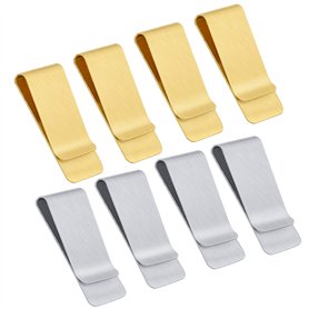 QH-Shop Mince Pince à Billets en Métal 8 Pcs Portefeuille Clips Porte-Cartes pour Crédit Ticket Espèces Document Fixe Cadeau pou