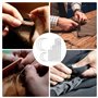 Lot de 21 aiguilles à coudre pour cuir - Aiguilles à repriser - Avec grand chas - Aiguilles à coudre incurvées - Aiguilles ronde