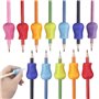 Aestustheri Lot de 12 poignées de crayon colorées en silicone – Aide à l'écriture pour enfants et adultes – Prise en main amélio