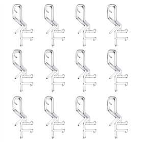 Lot de 12 clips de cantonnière transparents en plastique de 4