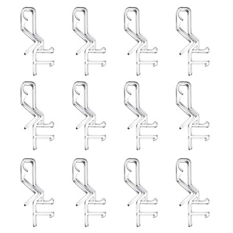 Lot de 12 clips de cantonnière transparents en plastique de 4