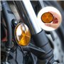 Xbessc 12 Pièces Catadioptre Rond Plastique Catadioptres Jaune Blanc Rouge Réflecteur avec Vis Écrous Réflecteur pour Velo Moto 