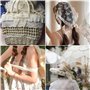 6 Rouleau Rouleaux Ruban Dentelle 30 m Vintage Ruban Dentelle Coton Décoratif Tissu Dentelle au Mètre pour Mariage Décoration Br