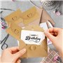 XIAQICA 100Pcs Mini Enveloppe Papier Kraft+100Pcs Carte vierges Papier enveloppe cadeau avec Fermoir Coeur Petites Enveloppes Ca