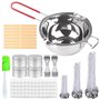 XIAQICA Kit de Fabrication de Bougies Fabrication Bougie Meche Bougie 210 Mèches pour Bougies 2 Plaques Fixes 10 Feuilles de Rub