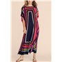 L-Peach Femme Eté Kimono Robe Longue de Plage Beachwear Paréo Maillots de Bain Cover Ups