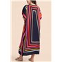 L-Peach Femme Eté Kimono Robe Longue de Plage Beachwear Paréo Maillots de Bain Cover Ups
