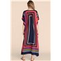 L-Peach Femme Eté Kimono Robe Longue de Plage Beachwear Paréo Maillots de Bain Cover Ups