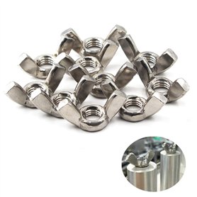 Ecrou Papillon en Acier Inoxydable 50 Pièces M6 Écrous à Oreilles Ecrous à Ailette Filetage Métrique Femelle Outils Bricolage Ou