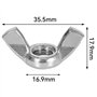 Ecrou Papillon en Acier Inoxydable 50 Pièces M6 Écrous à Oreilles Ecrous à Ailette Filetage Métrique Femelle Outils Bricolage Ou
