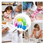 Yeenano Taille Crayons,12 Pcs Taille Crayon avec Reservoir en Plastique,4 Couleurs Manuel Crayon Coloré,Enfant Portable,Tailles 