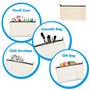 Shirene Trousse de Maquillage en Toile,10 PCS Sac en Toile,Trousse de Toilette pour Bricolage,Trousses à Crayons,Trousses pour M