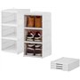Organisateur chaussures pliable à 3 couches-casier chaussures empilables-ventilation et protection contre la poussière- idéal po