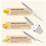 Lot de 3 trancheuses à fromage - Set de couteaux à fromage - Couteau à beurre - Trancheuse à fromage en acier inoxydable - Convi