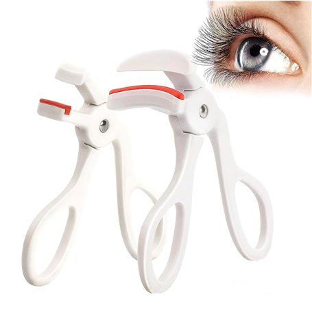 Lot de 2 mini recourbe-cils de voyage - Grand angle - Pour toutes formes et tailles d'yeux - Crée des cils relevés (blanc)