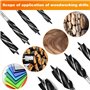KYYGKY 8 PCS Coffret de Foret à Bois avec Auto-alimenté Pointe Pilote Meche a Bois pour Perceuse Mèche à Bois Hélicoïdale 10 mm/