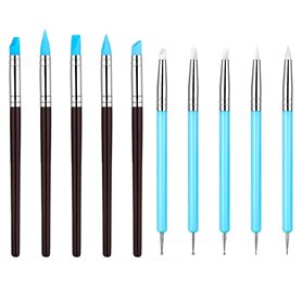 10 Pièces Pinceaux en Silicone pour Modelage