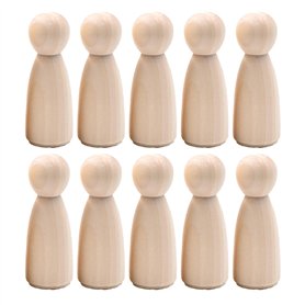 10 Pièces Figurines en Bois à Peindre