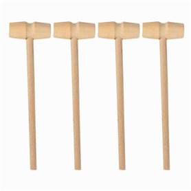 4 Pièces Mini Marteau en Bois pour Enfants