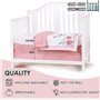 YJM Parure de lit 3 pièces motif cygne pour filles – Drap de lit, jupe, couette incluse – Rose