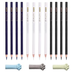 Lot de 12 craies de couture - Bleu et blanc - Marqueurs pour tissu - Pour notes