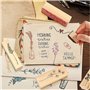 Yayatty 8 PCS Tampons en Bois des Plantes Bois Caoutchouc Tampons Scrapbooking Tampon Vintage en Bois et 5 Couleur Tampons Encre