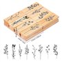 Yayatty 8 PCS Tampons en Bois des Plantes Bois Caoutchouc Tampons Scrapbooking Tampon Vintage en Bois et 5 Couleur Tampons Encre