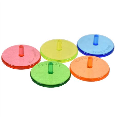 CENPEK Lot de 100 marqueurs de balle de golf multicolores en plastique transparent 24 mm plats et ronds de couleurs assorties