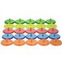 CENPEK Lot de 100 marqueurs de balle de golf multicolores en plastique transparent 24 mm plats et ronds de couleurs assorties