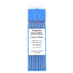 CENPEK Lot de 10 électrodes de tungstène thoriées de soudage TIG WT20 (rouge) 2