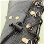 CENPEK Attelle de tir à l'arc réglable en cuir de vache antique Noir 31,6 cm