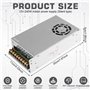 Bordeag Bloc d'alimentation à découpage 12 V 20 A 240 W Adaptateur secteur Transformateur 110/220 V Convertisseur de tension pou