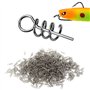 ANCLLO 200 pièces 15mm leurre Souple appât Ressort Torsion Serrure pêche en Plein air manivelle Crochet de centrage goupille pou