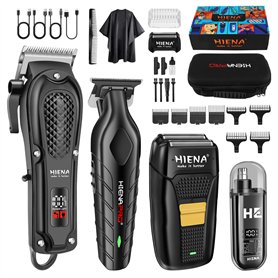 HIENA PRO Ensemble de tondeuse à cheveux professionnelle pour homme