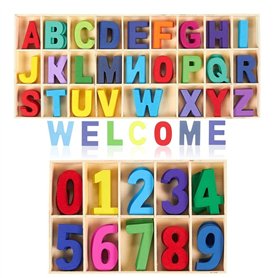 180 Pièces Chiffres en lettres en bois
