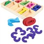 180 Pièces Chiffres en lettres en bois, Lettres et Chiffres en Bois, Couleur Lettres en Bois, Lettres en Bois Ensemble, avec Pla