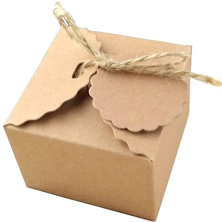 50 Pièces Kraft Papier Boite Cadeau