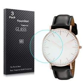 Youniker Lot de 3 Verre Trempé Protections de 31MM Montre Ronde Universelle en Verre Trempé - Films protecteurs d'écran de Montr