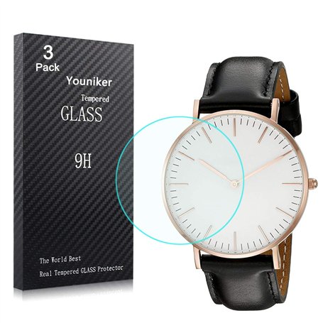 Youniker Lot de 3 Verre Trempé Protections de 31MM Montre Ronde Universelle en Verre Trempé - Films protecteurs d'écran de Montr