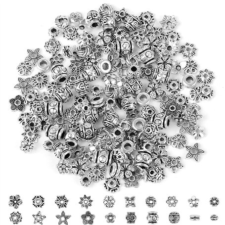 Perles Intercalaires Tibétaines en Argent