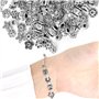 Perles Intercalaires Tibétaines en Argent, 160Pcs Perles d’Espacement Tibétain en Acier d'Alliage pour Création de Accessoire Bi