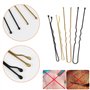 Dadabig 320PCS Épingles à Cheveux et Petit Élastique Cheveux Silicone, Pince a Cheveux en Forme de U Noir & Or avec Boîte de Ran