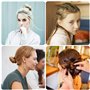 Dadabig 320PCS Épingles à Cheveux et Petit Élastique Cheveux Silicone, Pince a Cheveux en Forme de U Noir & Or avec Boîte de Ran
